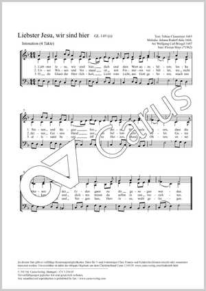 Liebster Jesu, wir sind hier Partition, édition séparée avec recueil de musique chorale, In dieser Ausgabe / in this edition: Coro SAM, [Org]