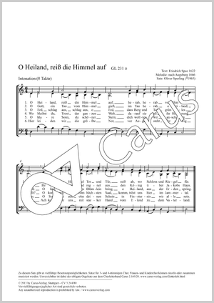 O Heiland, reiß die Himmel auf Partitur, Einzelausgabe aus Chorbuch, In dieser Ausgabe / in this edition: Coro SAM, [Org]