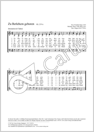 Jürgen Essl: Zu Bethlehem geboren - Noten | Carus-Verlag
