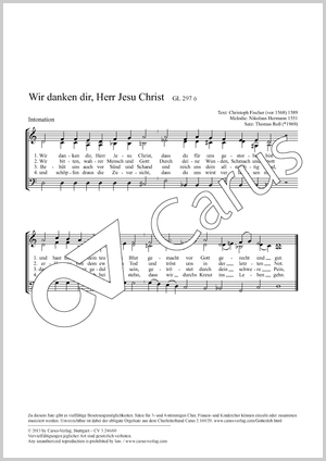 Thomas Roß: Wir danken dir, Herr Jesu Christ - Noten | Carus-Verlag