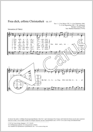 Freu dich, erlöste Christenheit Partitur, Einzelausgabe aus Chorbuch, In dieser Ausgabe / in this edition: Coro SAM, [Org]