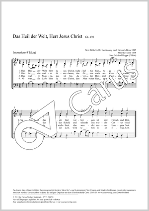 Das Heil der Welt, Herr Jesus Christ Partition, édition séparée avec recueil de musique chorale, In dieser Ausgabe / in this edition: Coro SAM, [Org]