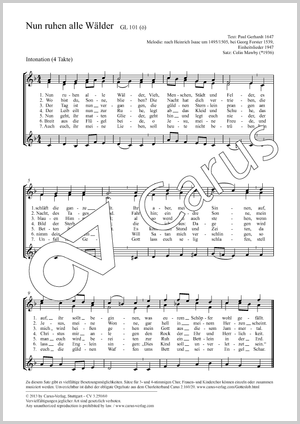 Nun ruhen alle Wälder Partition, édition séparée avec recueil de musique chorale, In dieser Ausgabe / in this edition: Coro SSA, [Org]
