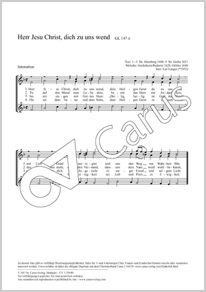 Herr Jesu Christ, dich zu uns wend Score, separate edition from a choral collection, In dieser Ausgabe / in this edition: Coro SSA, [Org]