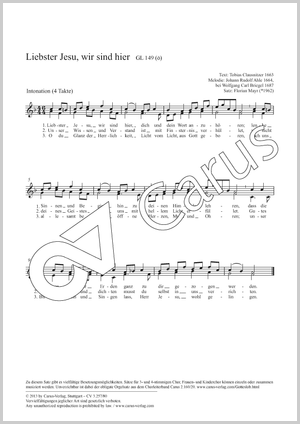 Liebster Jesu, wir sind hier Partition, édition séparée avec recueil de musique chorale, In dieser Ausgabe / in this edition: 2stg Kinderchor, [Org]