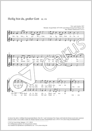Heilig bist du, großer Gott Partitur, Einzelausgabe aus Chorbuch, In dieser Ausgabe / in this edition: 2stg Kinderchor, [Org]