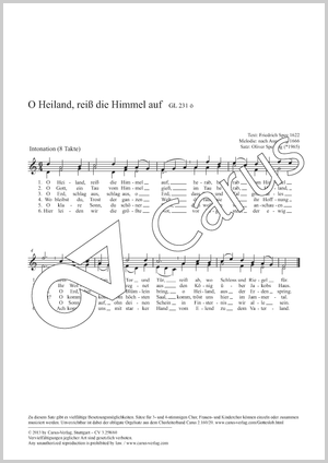O Heiland, reiß die Himmel auf Partition, édition séparée avec recueil de musique chorale, In dieser Ausgabe / in this edition: 2stg Kinderchor, [Org]