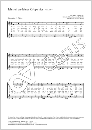Ich steh an deiner Krippe hier Partitur, Einzelausgabe aus Chorbuch, In dieser Ausgabe / in this edition: 2stg Kinderchor, [Org]
