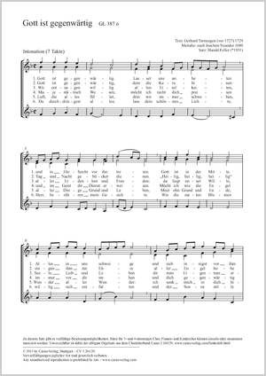 Gott ist gegenwärtig Partition, édition séparée avec recueil de musique chorale, In dieser Ausgabe / in this edition: 2stg Kinderchor, [Org]
