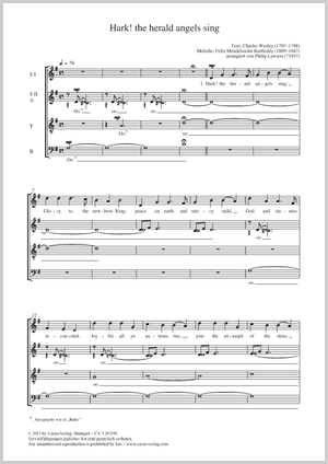 Hark! The herald angels sing Partition, édition séparée avec recueil de musique chorale