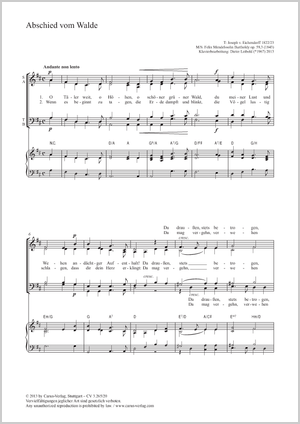 Thumbnail: Felix Mendelssohn Bartholdy / Dieter Leibold (arr.): Abschied vom Walde