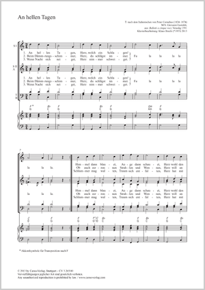Giovanni Giacomo Gastoldi / Klaus Brecht (arr.): An hellen Tagen - Noten | Carus-Verlag