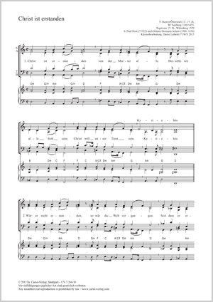 Paul Horn / Johann Hermann Schein / Dieter Leibold (arr.): Christ ist erstanden - Noten | Carus-Verlag