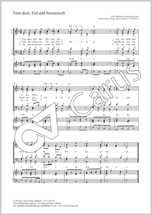 Freu dich, Erd und Sternenzelt Partitur, Einzelausgabe aus Chorbuch