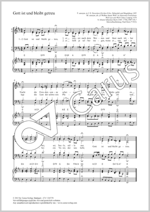 Johann Sebastian Bach / Paul Horn (arr.): Gott ist und bleibt getreu - Noten | Carus-Verlag