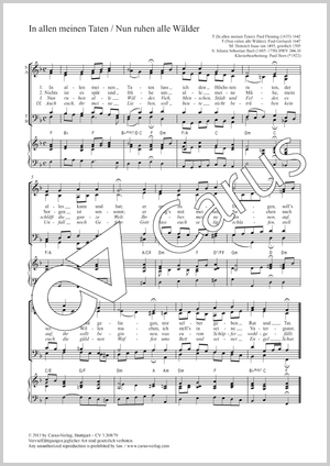 In allen meinen Taten / Nun ruhen alle Wälder Partition, édition séparée avec recueil de musique chorale