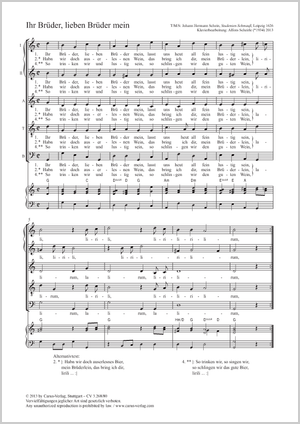 Ihr Brüder, lieben Brüder mein Partitur, Einzelausgabe aus Chorbuch