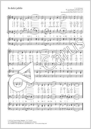 Michael Praetorius / Klaus Brecht (arr.): In dulci jubilo - Noten | Carus-Verlag