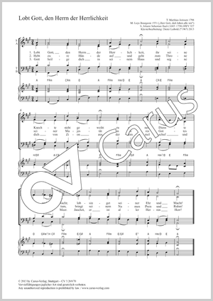 Lobt Gott, den Herrn der Herrlichkeit Score, separate edition from a choral collection