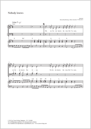Nobody knows Partitur, Einzelausgabe aus Chorbuch