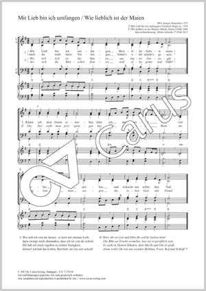 Johann Steuerlein / Alfons Scheirle (arr.): Mit Lieb bin ich umfangen / Wie lieblich ist der Maien - Noten | Carus-Verlag