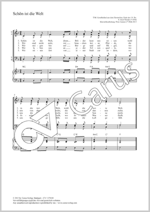 Schön ist die Welt Score, separate edition from a choral collection