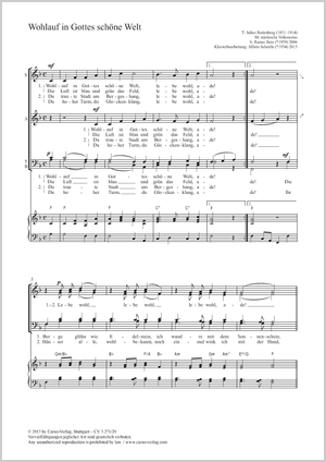 Wohlauf in Gottes schöne Welt Partitur, Einzelausgabe aus Chorbuch