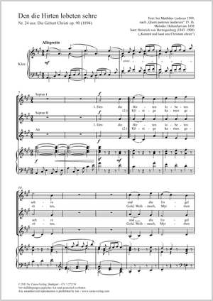 Den die Hirten lobeten sehre aus: Die Geburt Christi Score, separate edition from a choral collection