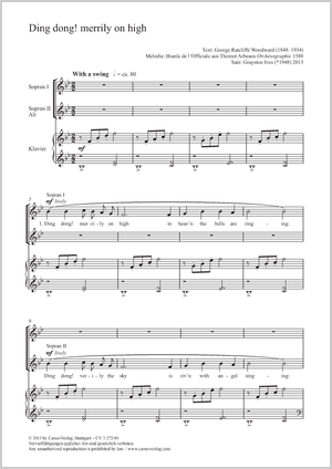 Ding dong! merrily on high Partitur, Einzelausgabe aus Chorbuch