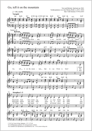 Go, tell it on the mountain Partitur, Einzelausgabe aus Chorbuch
