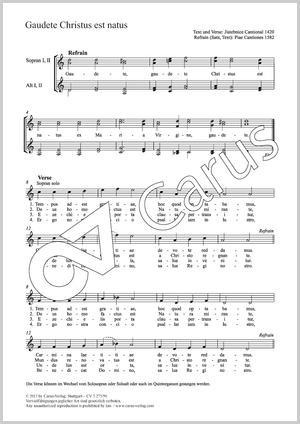 Gaudete Christus est natus - Noten | Carus-Verlag