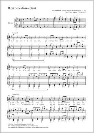 Il est né le divin enfant Partition, édition séparée avec recueil de musique chorale