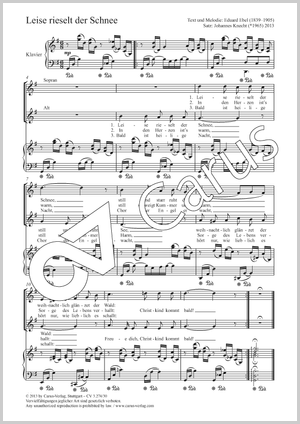 Leise rieselt der Schnee Partitur, Einzelausgabe aus Chorbuch