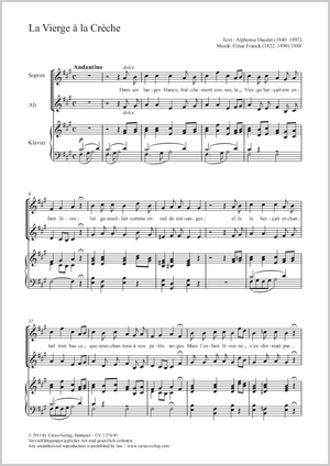 La Vierge à la Crèche Score, separate edition from a choral collection