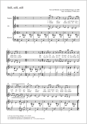 Still, still, still Partitur, Einzelausgabe aus Chorbuch