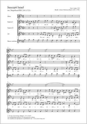 Johann Sebastian Bach: Suscepit Israel - Noten | Carus-Verlag