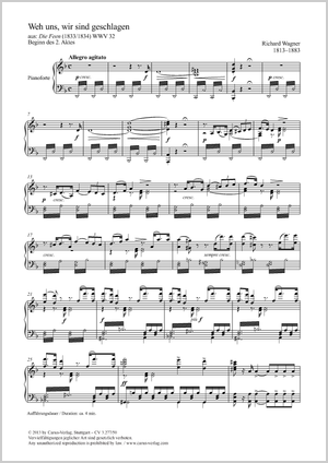 Richard Wagner: Weh uns, wir sind geschlagen - Noten | Carus-Verlag