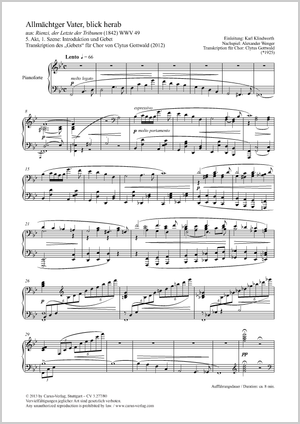 Richard Wagner / Clytus Gottwald (arr.): Allmächtiger Vater, blick