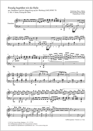 Richard Wagner: Freudig begrüßen wir die Halle - Noten | Carus-Verlag
