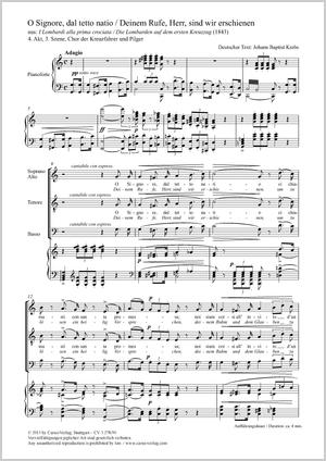 O Signore, dal tetto natio (Deinem Rufe, Herr, sind wir erschienen) Chor der Kreuzfahrer, aus: I lombardi alla prima crociata Partitur, Einzelausgabe aus Chorbuch