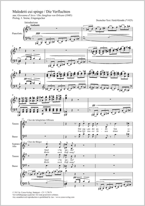 Maledetti cui spinge (Die Verfluchten) Eingangschor, aus: Giovanna d'Arco Partitur, Einzelausgabe aus Chorbuch