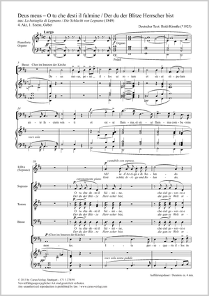 Deus meus – O tu che desti il fulmine (Der du der Blitze Herrscher bist) Gebet, aus: La battaglia di Legnano Partitur, Einzelausgabe aus Chorbuch