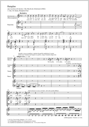 Rataplan Chor, aus: La forza del destino Score, separate edition from a choral collection