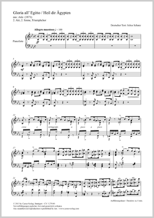 Giuseppe Verdi: Gloria all' Egitto (Heil dir Ägypten) - Noten | Carus-Verlag
