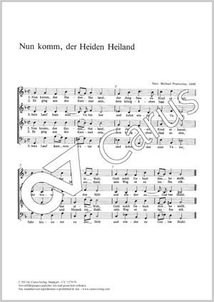 Michael Praetorius: Nun komm der Heiden Heiland - Noten | Carus-Verlag