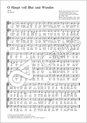 O sacred head, sore wounded Score, separate edition from a choral collection