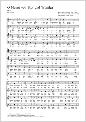 O sacred head, sore wounded Score, separate edition from a choral collection