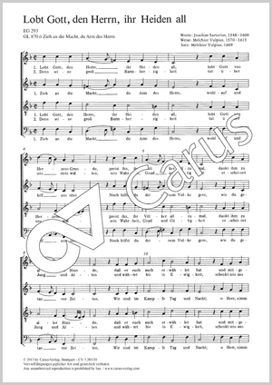 Lobt Gott, den Herrn, ihr Heiden all Partition, édition séparée avec recueil de musique chorale