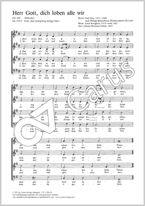 Herr Gott, dich loben alle wir Partitur, Einzelausgabe aus Chorbuch