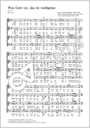 Whatever God ordains is right Score, separate edition from a choral collection